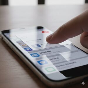 알림이 쌓여 화면을 가득 채운 스마트폰 알림 목록