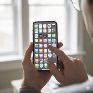 스마트폰이 점점 복잡해지는 이유: 앱이 가득한 화면 앞에서 멈춘 엄지손가락