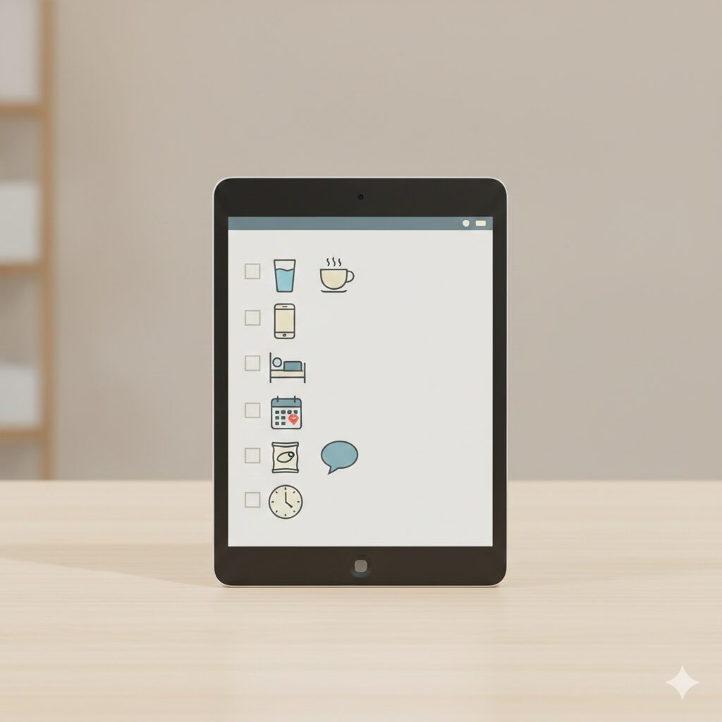 피로 누적 신호를 확인하는 습관 8개 체크리스트를 상징하는 아이콘 이미지