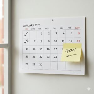 운동을 시작해도 오래 못 가는 이유: 달력에서 비어 있는 반복 칸이 보이는 장면