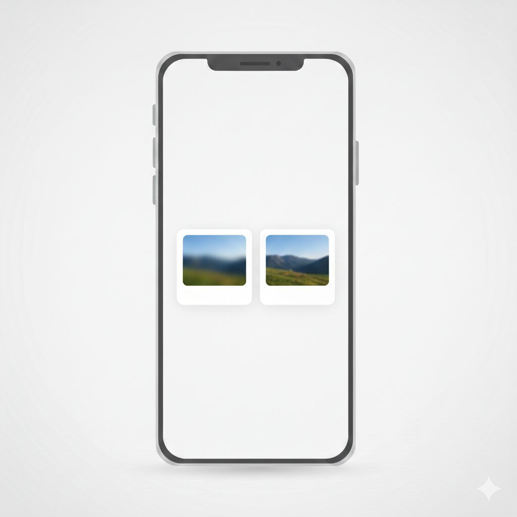 사진이 흐려 보일 때 원본 화질 설정을 떠올릴 수 있는 이미지