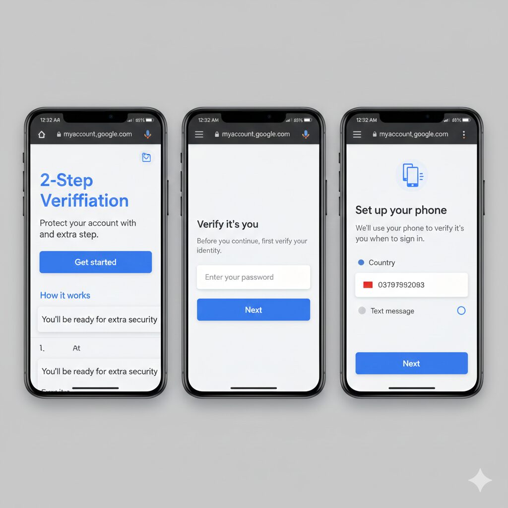 Start Two-Step Verification and enter password