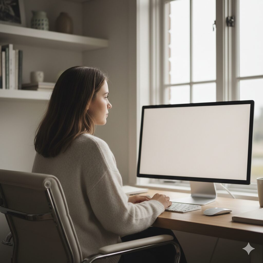 눈 피로 줄이는 방법 20-20-20 규칙으로 잠깐 멀리 보는 장면