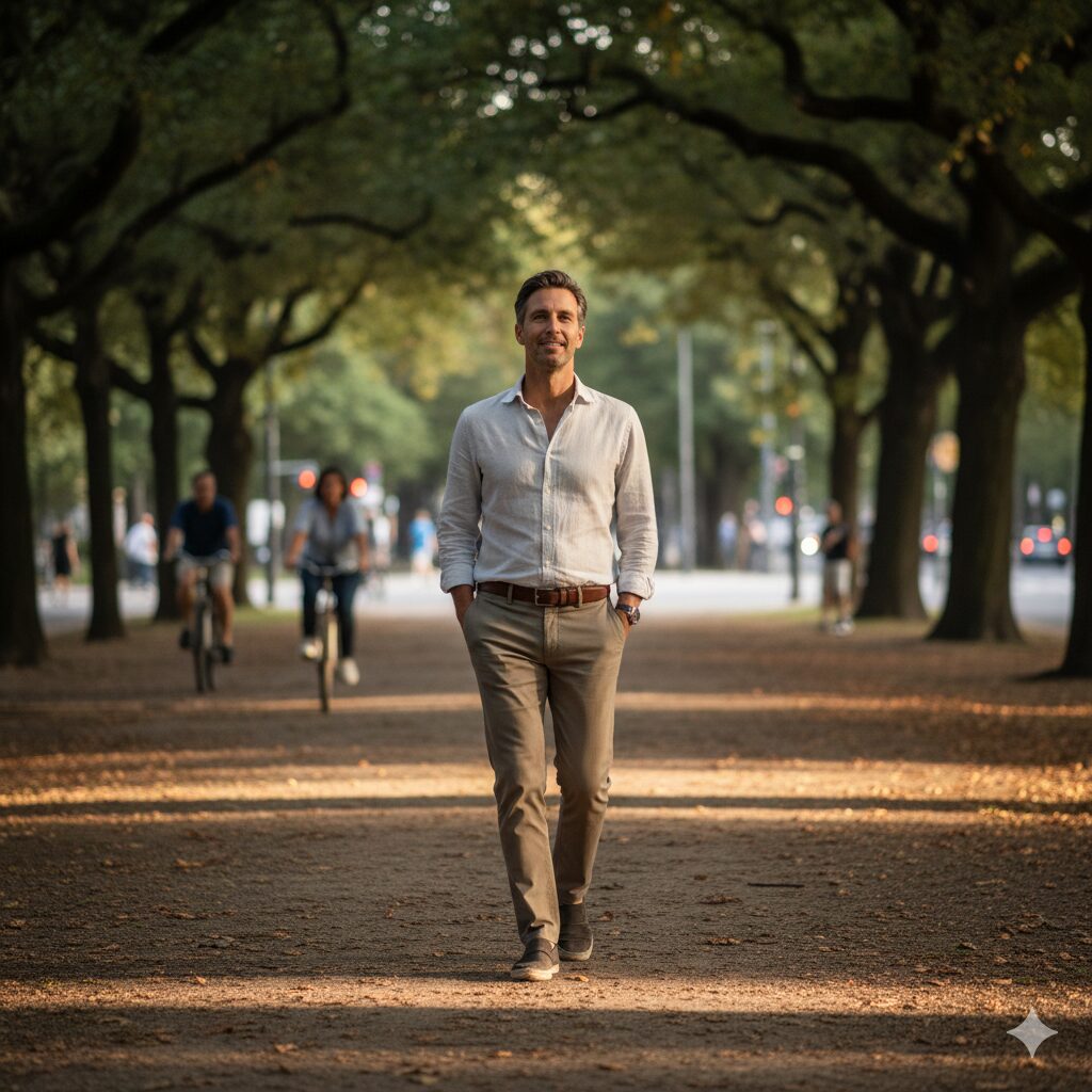 낮잠 뒤에 짧게 햇빛을 쬐는 장면