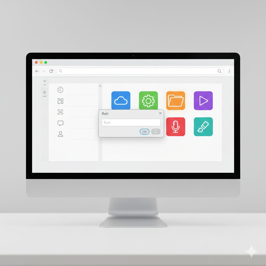 실행 창과 시작프로그램 폴더를 확인하는 화면 예시