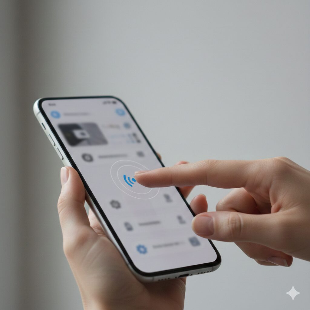 스마트폰 권한을 점검하는 분위기 이미지