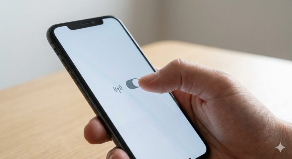 설정 스위치를 켠 뒤 다시 확인하는 장면 이미지